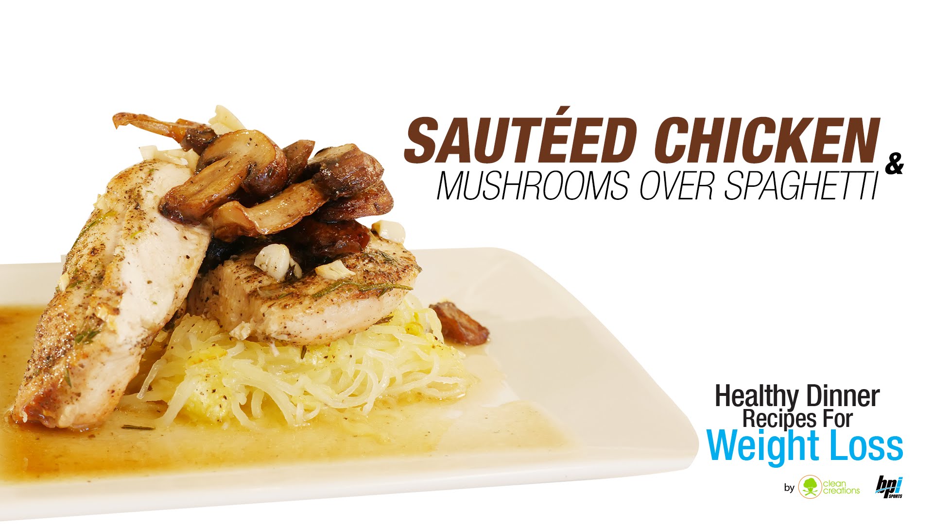 Sautéed Chicken & Mushroom Over Spaghetti Squash Recipe